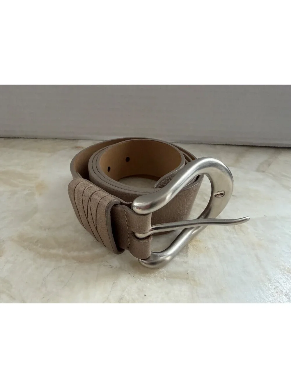 Streets Ahead Taupe Leather Belt Size M 39